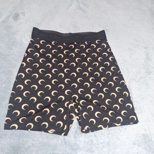 Marine Serre / Tan On Black - Recycled Moon Jersey Mini Shorts- W Sz Small